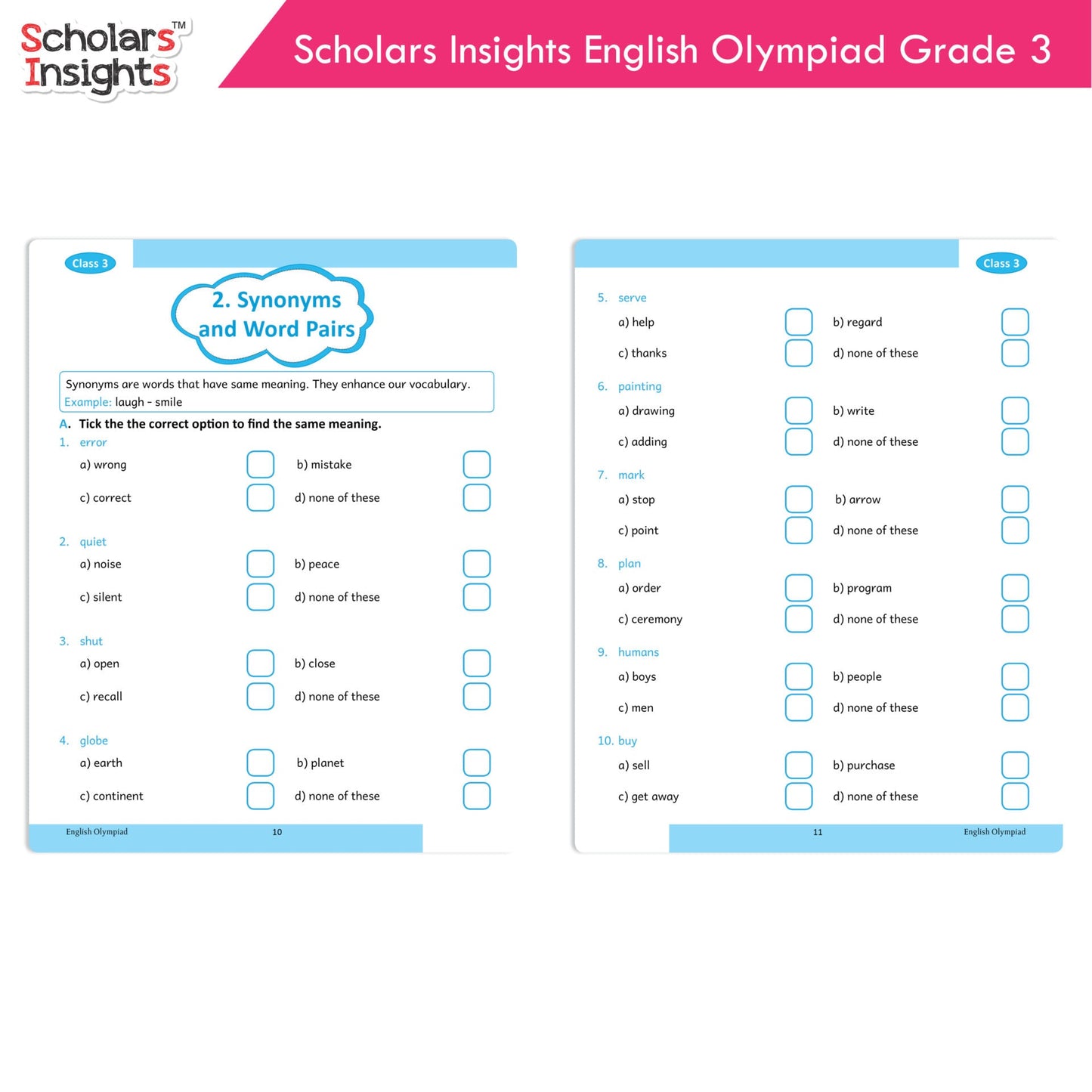 Scholars Insights Olympiad English, Maths and Science Workbooks Set Grade 3| Set of 3| Ages 8 - 10 Years