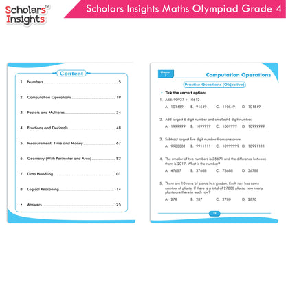 Scholars Insights Olympiad English, Maths and Science Workbooks Grade 4| Set of 3| Ages 9 - 11 Year