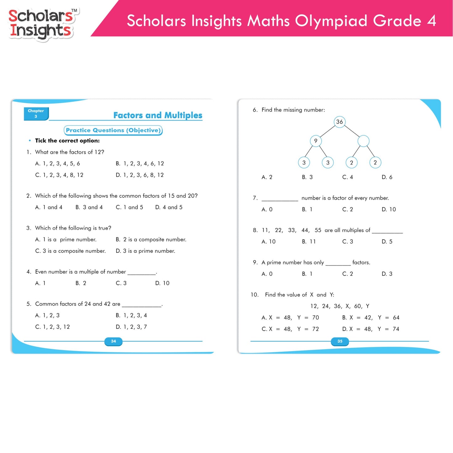 Scholars Insights Olympiad English, Maths and Science Workbooks Grade 4| Set of 3| Ages 9 - 11 Year