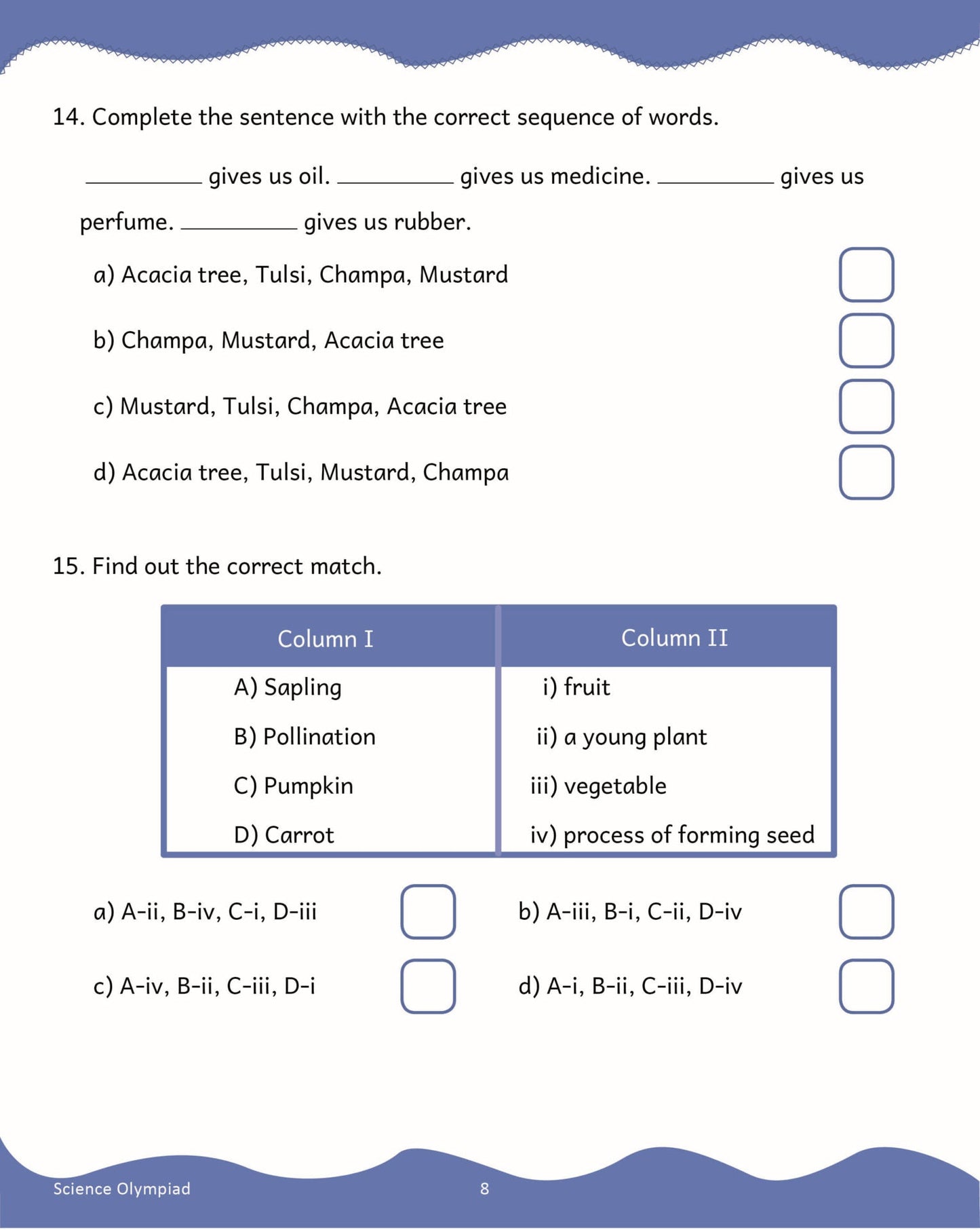 Scholars Insights Science Olympiad Grade 2| Science Practical Questions in MCQ format, QMR Sheet, Self Evaluation Sheet, Test Paper| Ages 7-8 Years