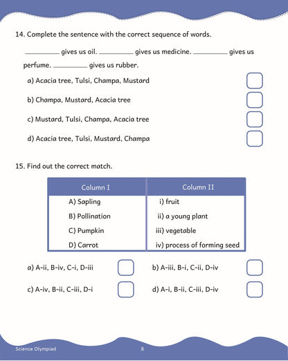 Scholars Insights Science Olympiad Grade 2| Science Practical Questions in MCQ format, QMR Sheet, Self Evaluation Sheet, Test Paper| Ages 7-8 Years