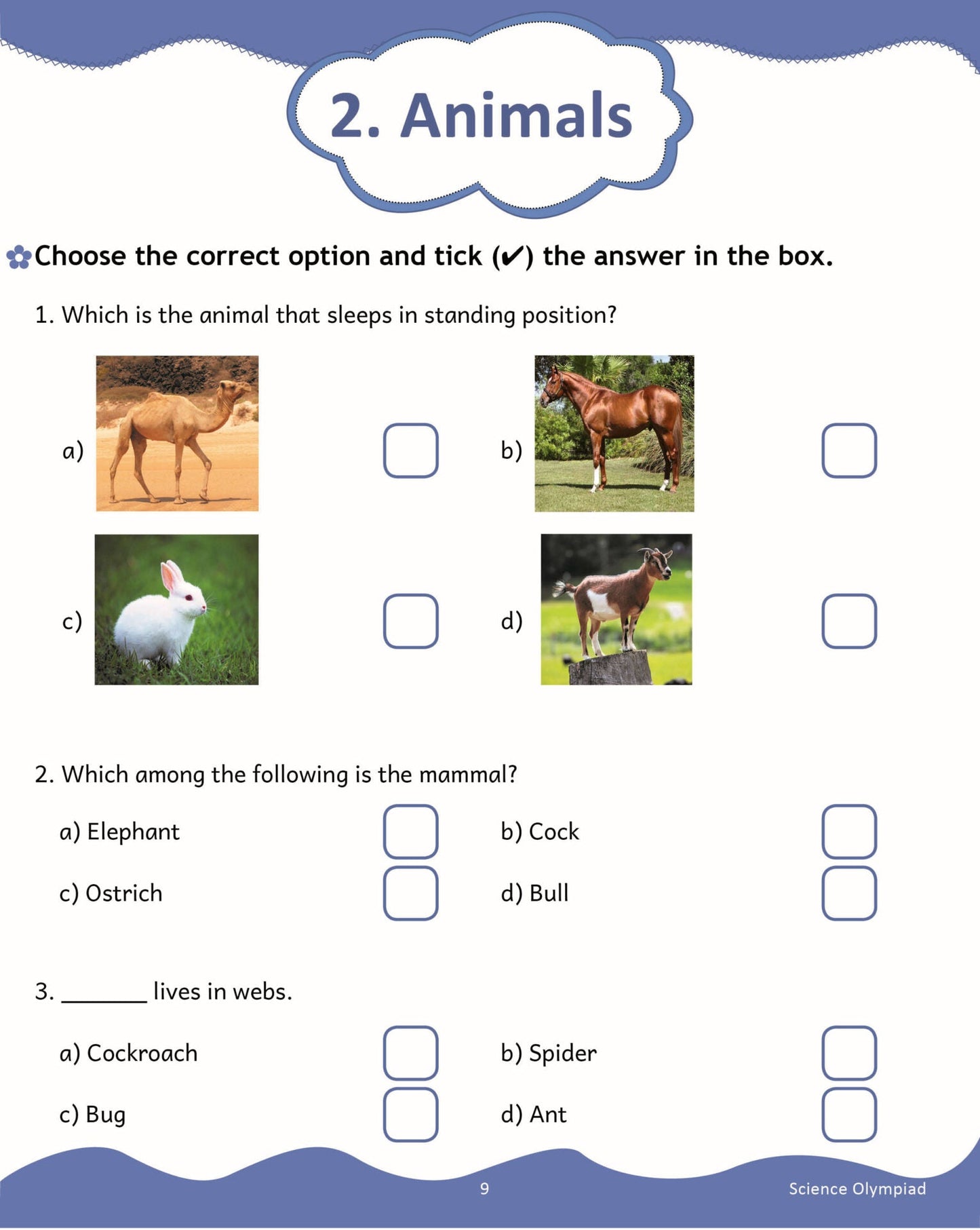 Scholars Insights Science Olympiad Grade 2| Science Practical Questions in MCQ format, QMR Sheet, Self Evaluation Sheet, Test Paper| Ages 7-8 Years