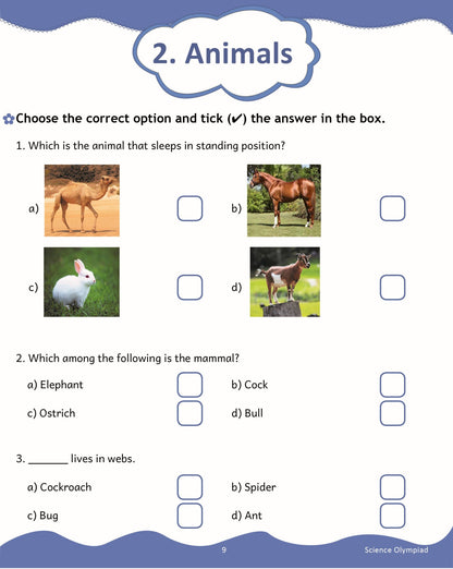 Scholars Insights Science Olympiad Grade 2| Science Practical Questions in MCQ format, QMR Sheet, Self Evaluation Sheet, Test Paper| Ages 7-8 Years