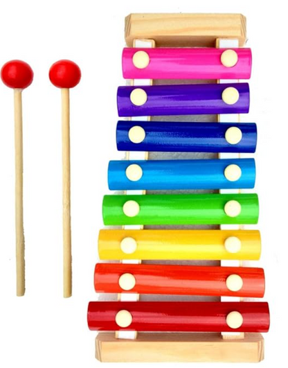 Wooden Xylophone Musical Toy with 8 Note, Multicolour, 3+, 1 Xylophone, 2 Sticks