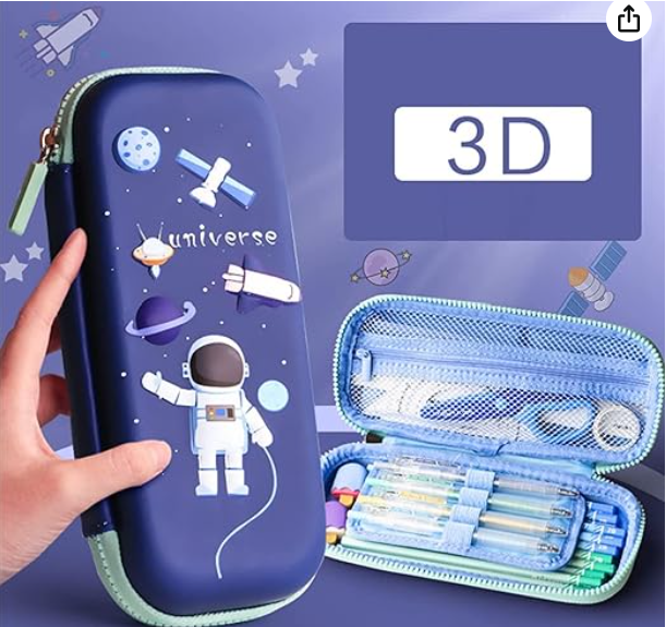 3D EVA Space Pencil Case for Kids - Pencil Pouch, New Kids Designer Pencil Pouch for Kids - Pencil Pouch for Kids (Space Design)