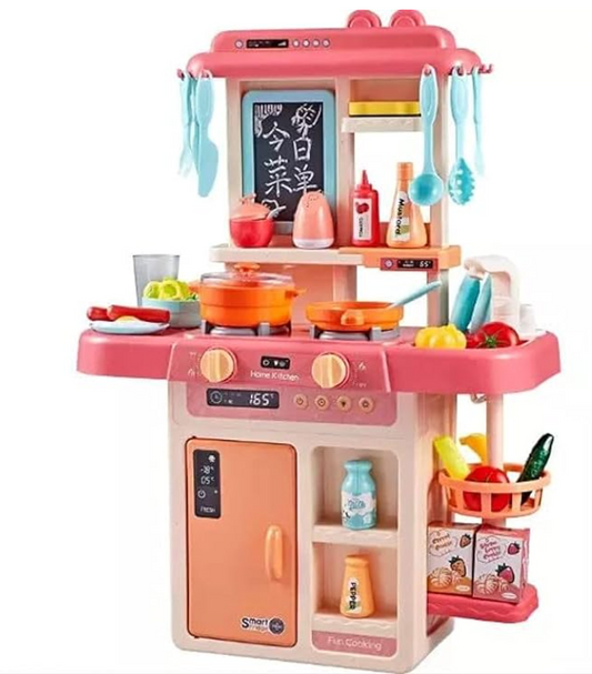 Plastic 3 in 1 Portable Pretend Food Party Role Cooking Kitchen Play Set Toy for Boys and Girls