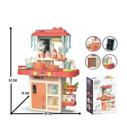 Plastic 3 in 1 Portable Pretend Food Party Role Cooking Kitchen Play Set Toy for Boys and Girls