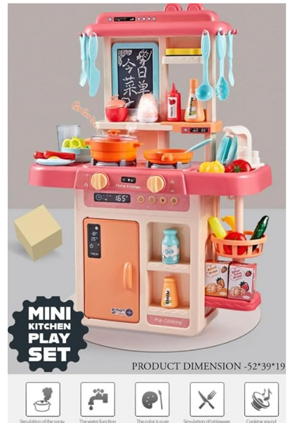 Plastic 3 in 1 Portable Pretend Food Party Role Cooking Kitchen Play Set Toy for Boys and Girls