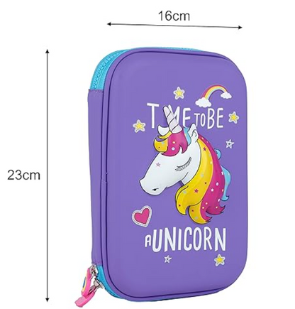 New Kids Designer Hardtop Pencil Case for Girls and Women (Multi Color)