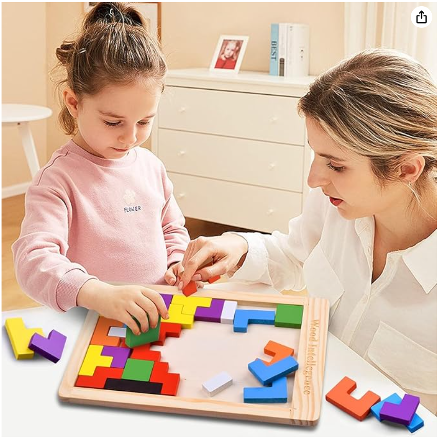 Wooden Russian Blocks Puzzles for Kids Adults, Wood Intelligence Puzzle for Kids Ages 3-8,Wooden Kids Puzzles Brain Teasers Toy Educational Gift for Kids