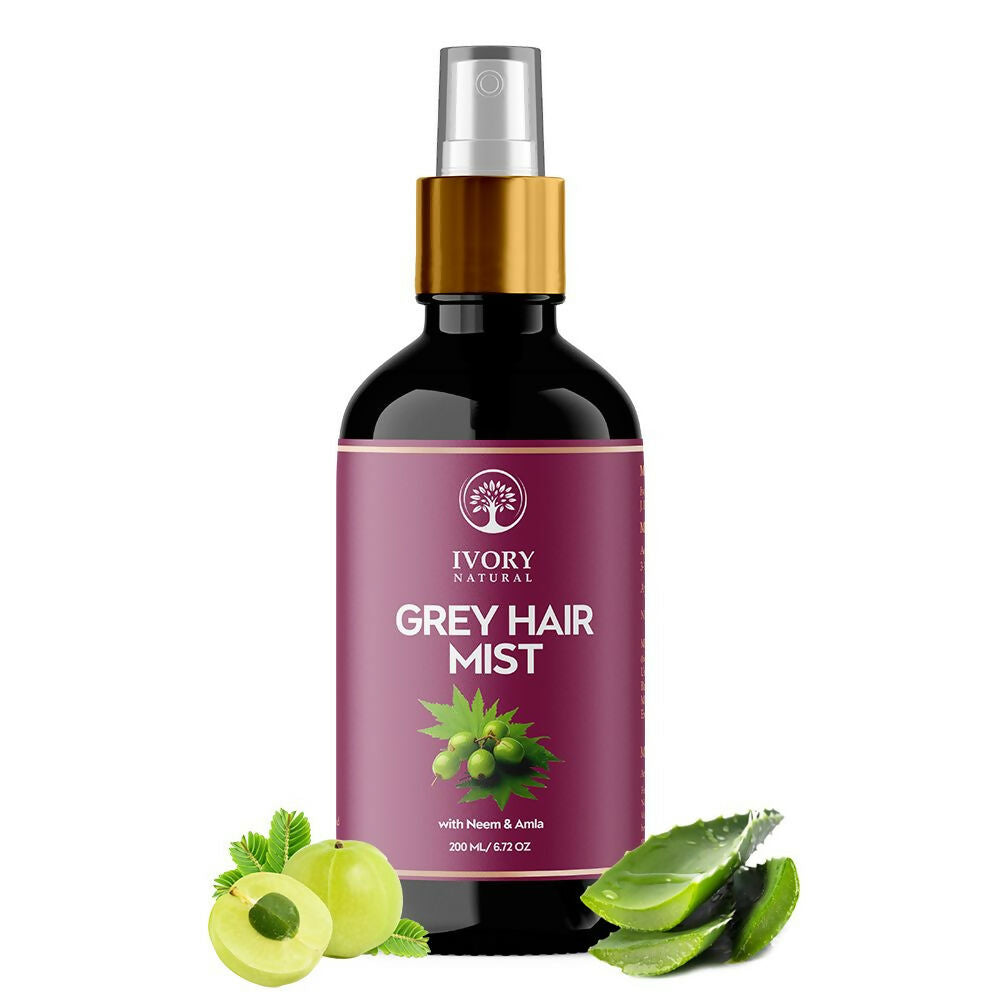 Ivory Natural Hair Mist For Greys Organic For Early Greying & Achieve Natural Black Color