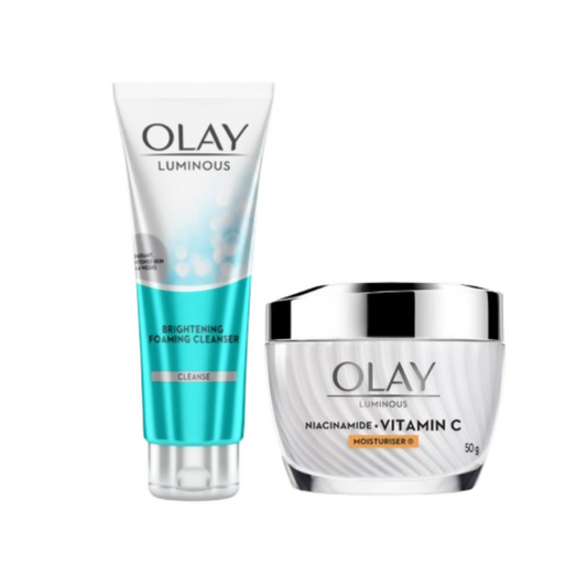 Olay Vitamin C Kit for 2x Glow - Cream with Free Cleanser - 150ML