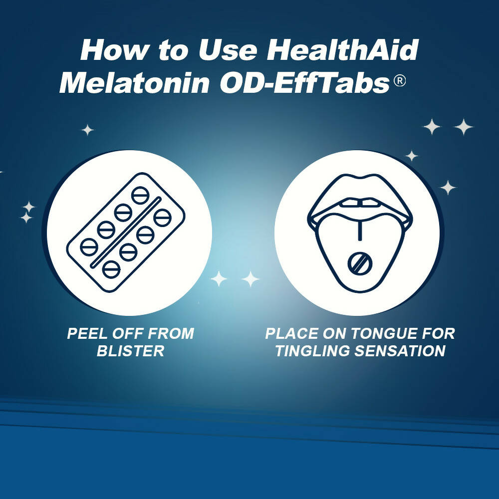 HealthAid Melatonin 5 mg + Chamomile Extract 35 mg OD Effervescent Tablets