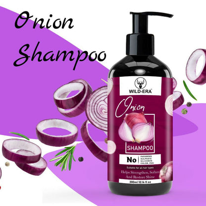 Wildera Onion Oil Shampoo with Red Onion Seed Oil Extract, Black Seed Oil & Pro-Vitamin B5