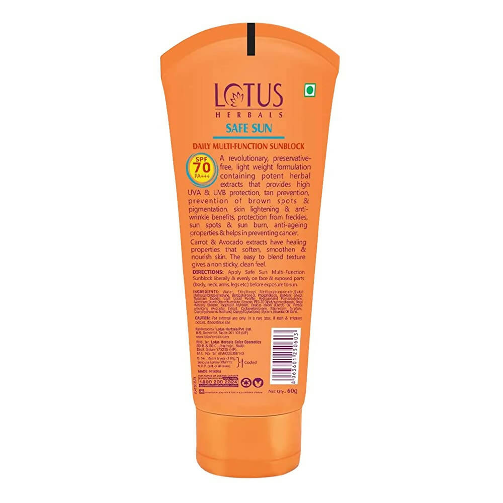 Lotus Herbals Safe Sun Daily Multi-Function Sunblock Sunscreen SPF 70