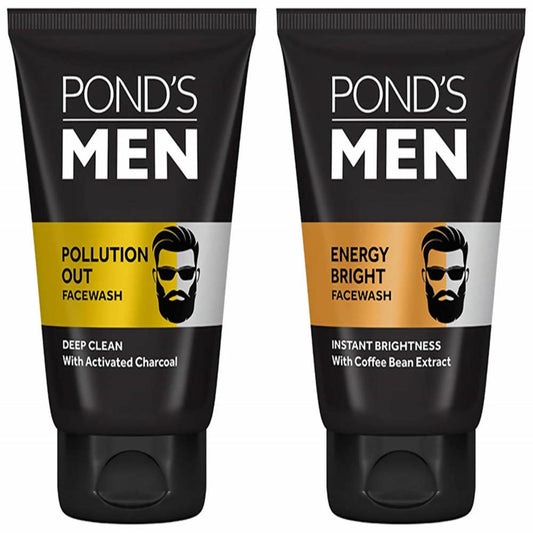 Ponds Men Pollution Out Face Wash for Deep Clean & Men Energy Bright Face Wash for Instant Brightness Combo - 200GM