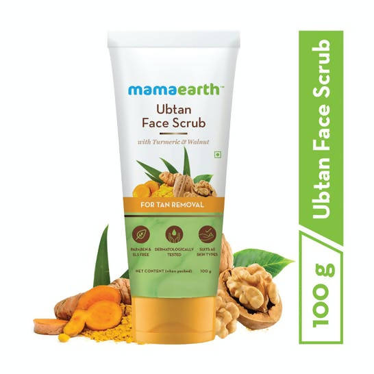 Mamaearth Ubtan Face Scrub with Turmeric & Walnut for Tan Removal