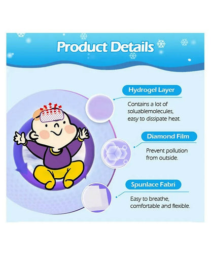 AHC Baby & Kids Cooling Gel Patch For Fever Colour changing Patch - 4 Pcs