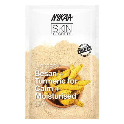 Nykaa Skin Secrets Indian Rituals Besan + Turmeric Sheet Mask For Calm & Moisturised Skin