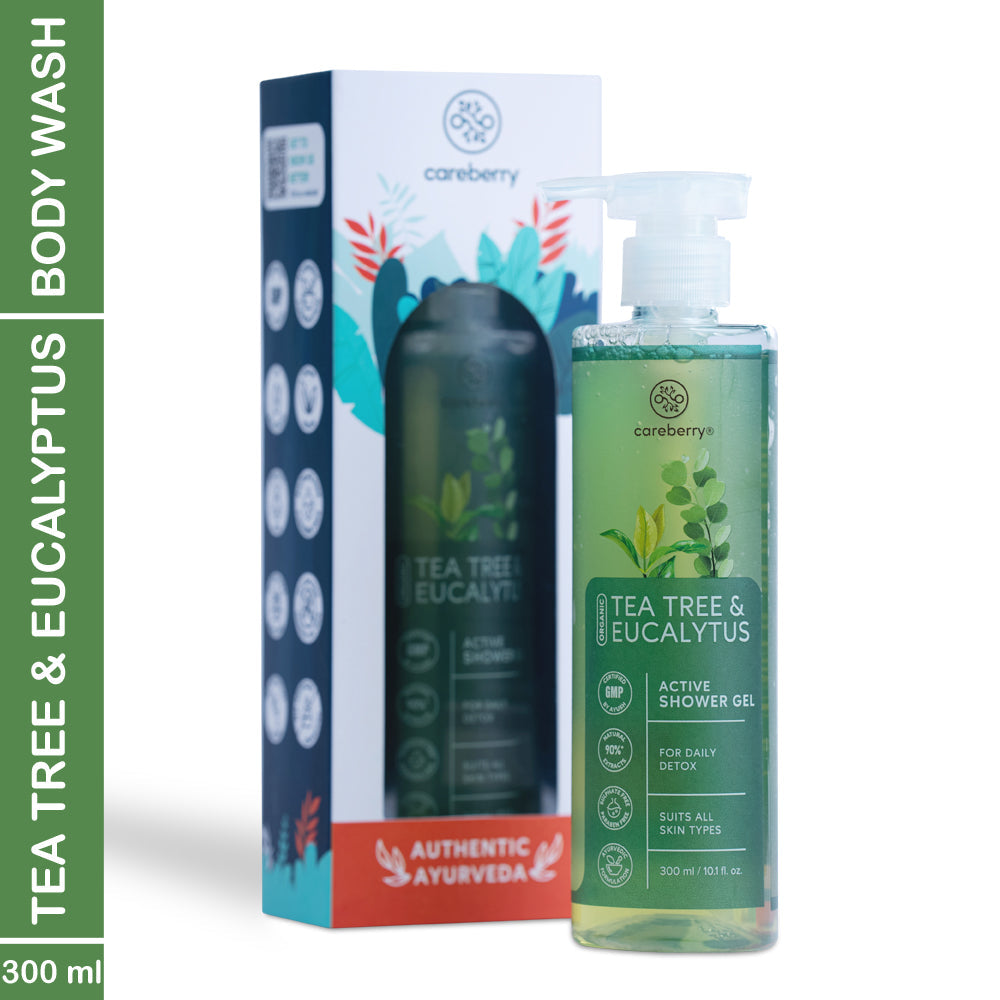 Careberry Organic Tea Tree Eucalyptus Oil Shower Gel