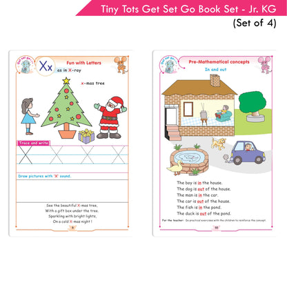 Tiny Tots Get Set Go Preschool Learning Junior KG Books Set of 4| Term wise Education Books| Ages 4-5 Years