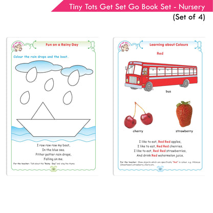 Tiny Tots Get Set Go Preschool Learning Nursery Books Set of 4| Term wise Education Books| Ages 3-4 Years