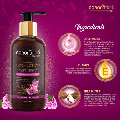 Coronation Herbal Rose Geranium Enriched Body Lotion