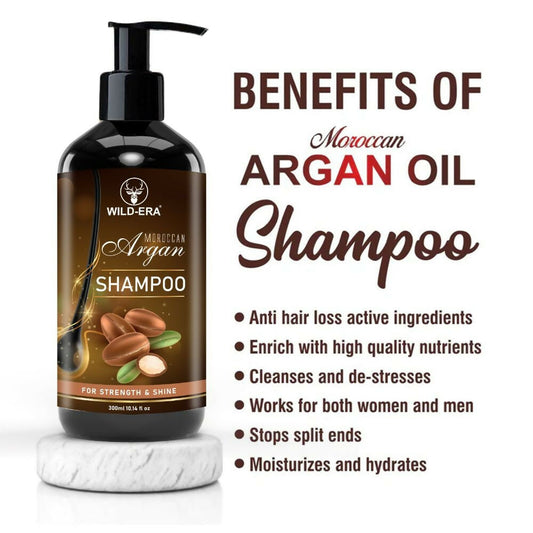 Wildera Moroccan Argan Shampoo with Moroccan Argan Oil to Nourish Dull, Dry & Frizzy Hair