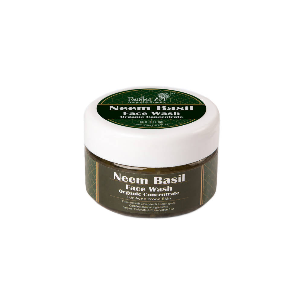 Rustic Art Neem Basil Face Wash Organic Concentrate