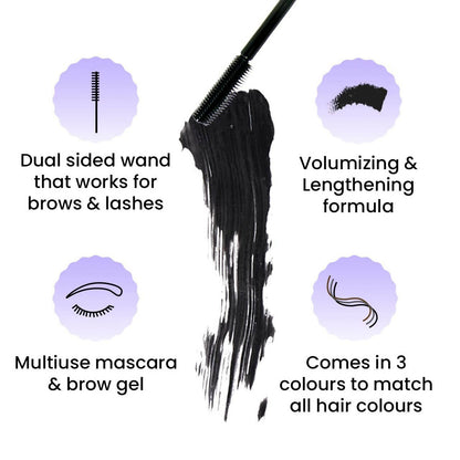 FAE Beauty 2 in 1 Brows X Lashes Brash Dual Mascara and Brow Gel - Jet Black