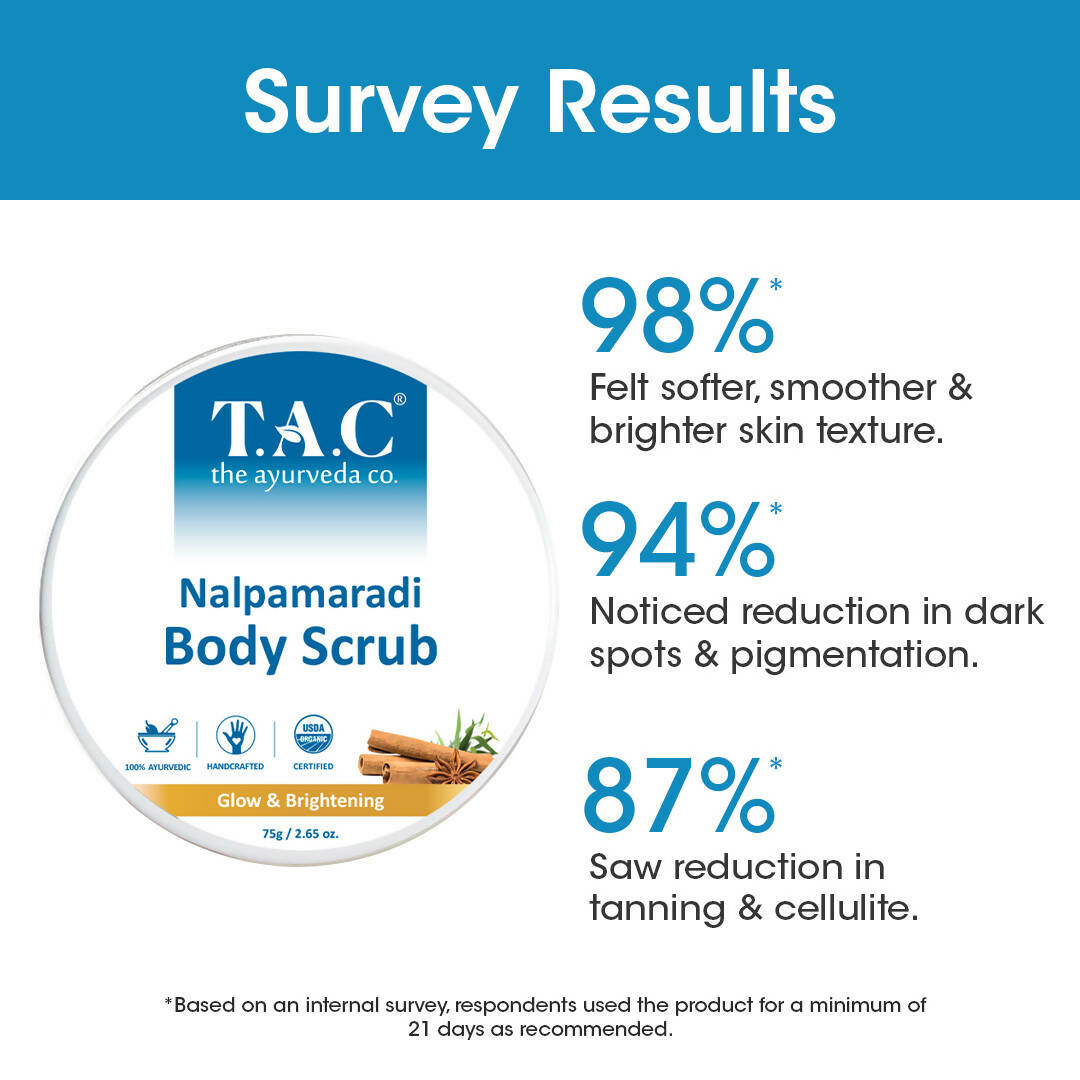 TAC - The Ayurveda Co. Nalpamaradi Body Scrub for Glow and Brightening Skin, with Triphala For Women & Men