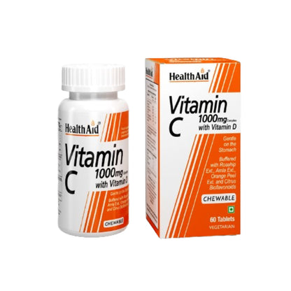 HealthAid Vitamin C 1000 mg Complex with Vitamin D Chewable Tablets