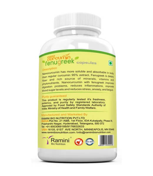 Ramini Bio Nutrition Nano Curcumin with Fenugreek Veg Capsules