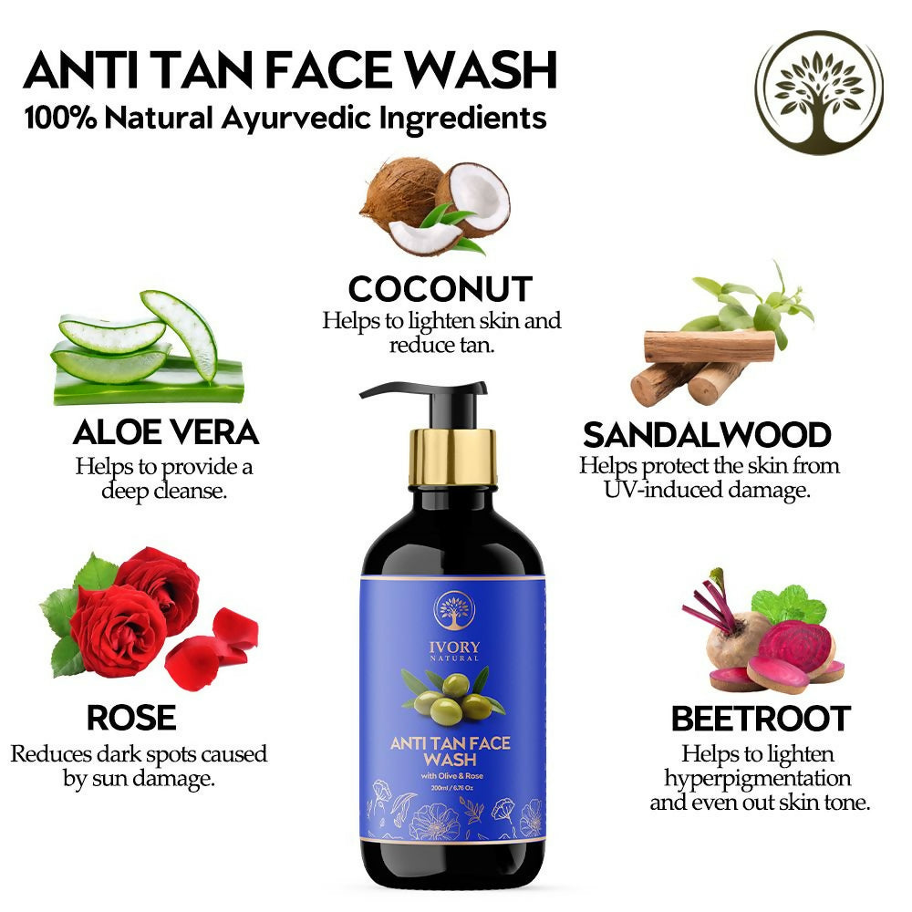 Ivory Natural Tan Face Wash For Crystal Clear And Radiant Skin