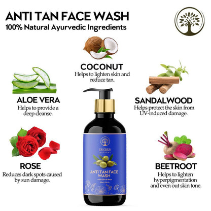 Ivory Natural Tan Face Wash For Crystal Clear And Radiant Skin