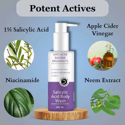 Dermistry 1% Salicylic Acid Apple Cider Vinegar Anti Acne Body Wash