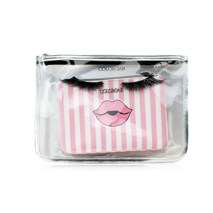 Colorbar Pouch Lips & Lashes Flat Pouches (Set Of Two) - White+Blush Pink