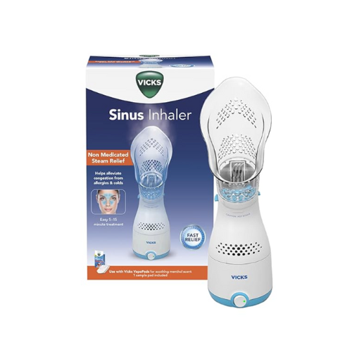 Vicks Personal Sinus Steam Inhaler with Soft Face Mask – Face Humidifier with Targeted Steam - Aids with Sinus Problems, Congestion and Cough