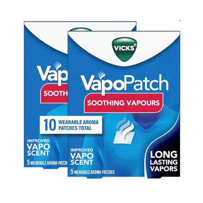 Vicks Vapopatch With Long Lasting Soothing Non-Medicated Vapors For Adults&Children Ages 6+,Two 5Ct Cartons