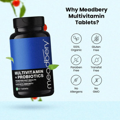 Meadbery Multivitamin With Probiotics Tablets