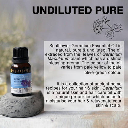 Soulflower Aromatherapy Pure & Natural Geranium Essential Oil