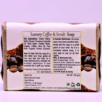 Tatvik Ayurveda Coffee Scrub Soap Luxury Handmade Soap