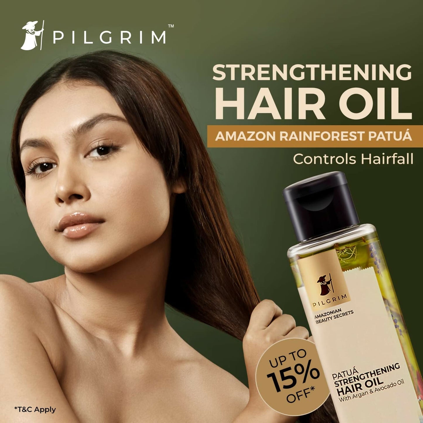 Pilgrim Amazonian Patua Strengthening Hair Oil With Argan & Avocado Oil For Strong & Silky Hair
