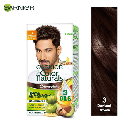 Garnier Color Naturals Creme Riche Men Hair Color - Shade 3 Darkest Brown