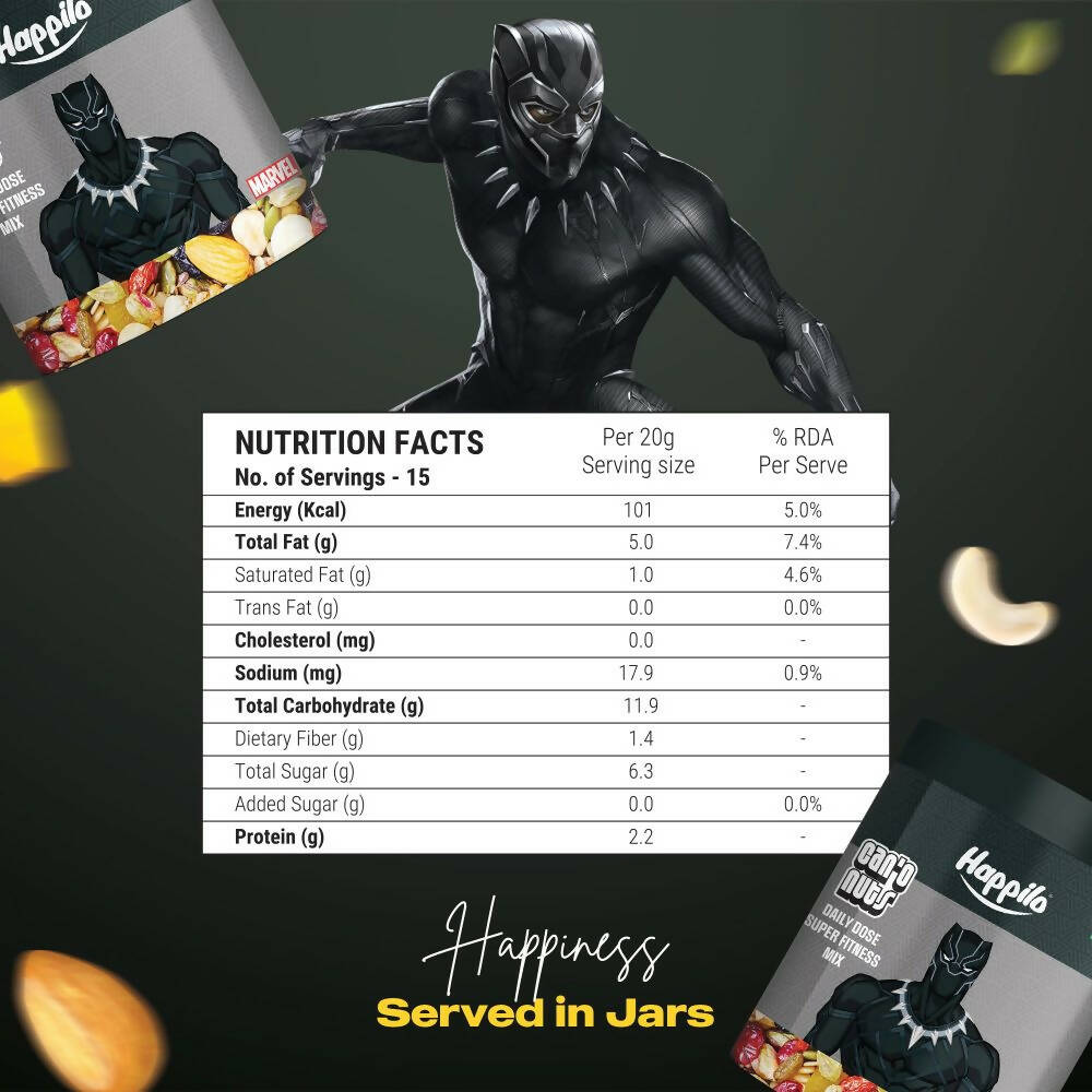 Happilo Daily Dose Super Fitness Mix-Marvel Black Panther Edition