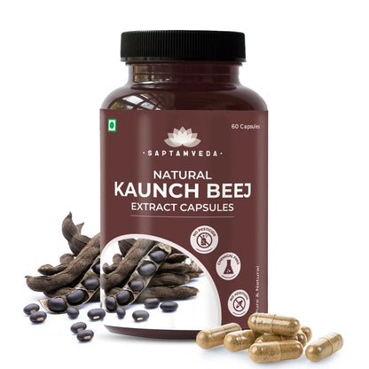 Saptamveda Natural Kaunch Beej Extract Capsules - BUDEN