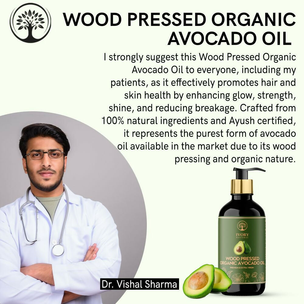 Ivory Natural Wood Pressed Organic Avocado Oil Premium & Extra Virgin