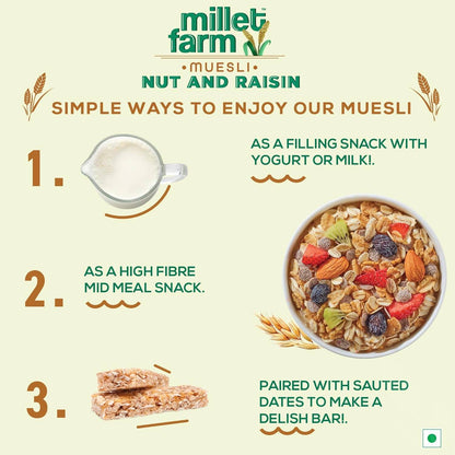 Bagrry's Millet Farm Nut & Raisin Muesli with Jowar and Ragi