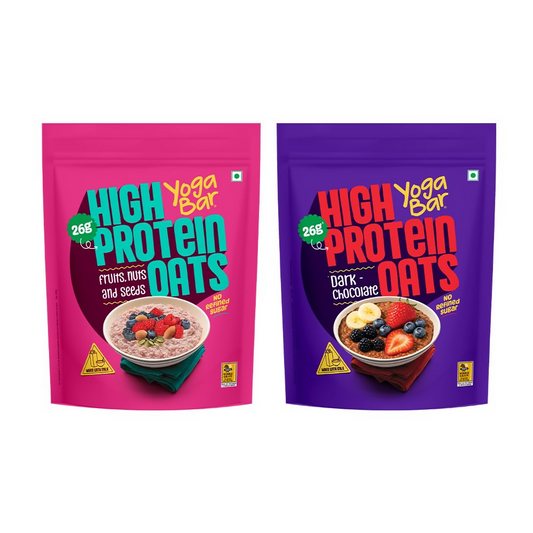 Yoga Bar 26g High Protein Oats Combo - Dark Chocolate, Fruits Nuts and Seeds