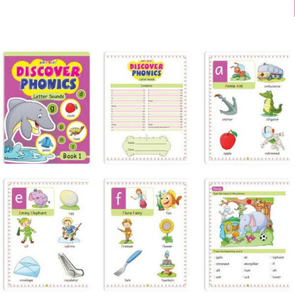 Jolly Kids Discover Phonics Book Set (Set of 5) | Vowel Letter Sounds | Word Families | Consonant Blends | Phonic Readers | Ages 3-8 Years -  buy in usa 